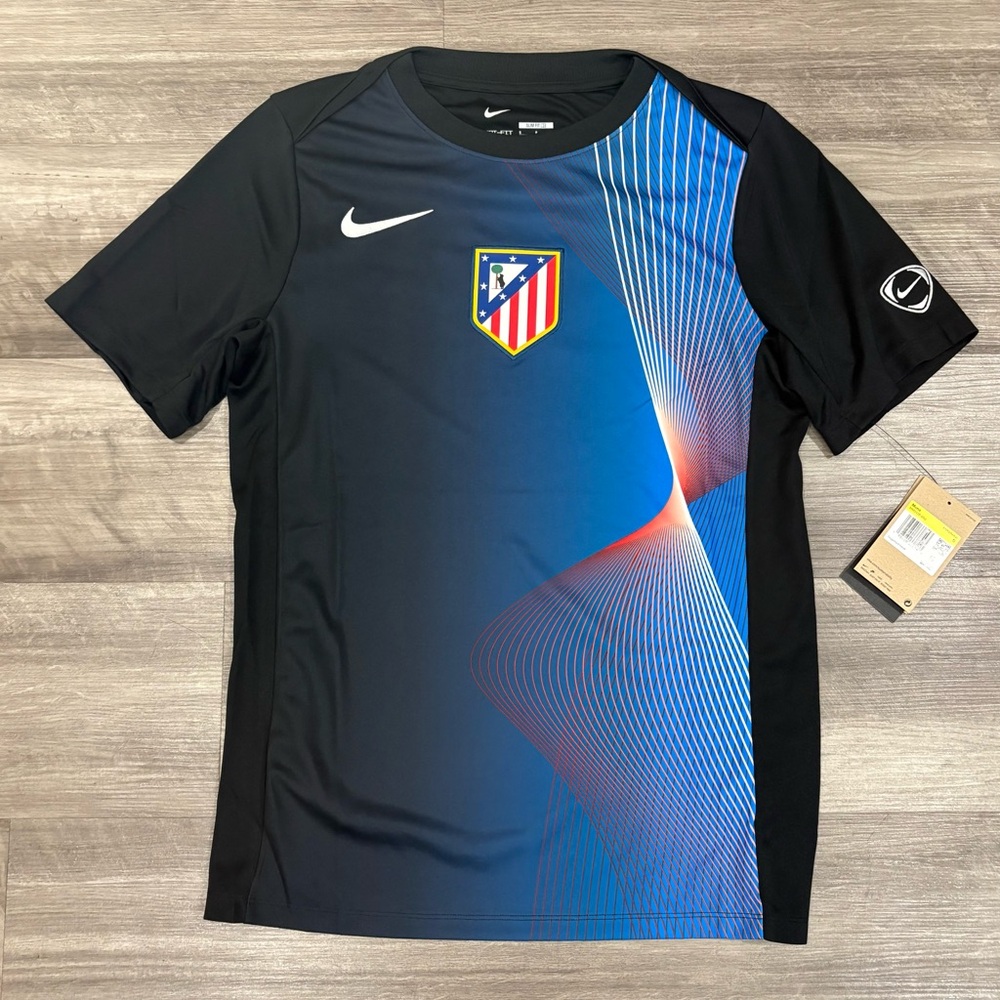 Nike Atlético Madrid Dri-FIT Training Jersey Blk Blue Soccer Shirt Men’s S NWT